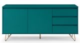 Sideboard mit 2 Türen und 3 Schubladen Blau/Gold