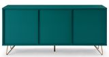 Sideboard mit 2 Türen und 3 Schubladen Blau/Gold