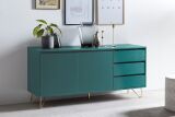 Sideboard mit 2 Türen und 3 Schubladen Blau/Gold