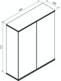 Fackelmann Spiegelschrank  60 cm TE-A Weiß matt