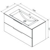 Fackelmann Waschplatz-Set 2-teilig "B.Brillant" 100 cm Ast-Eiche/Glas Anthrazit