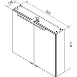 Fackelmann LED-Spiegelschrank  80 cm "B.Brillant" Ast-Eiche