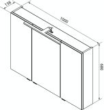 Fackelmann LED-Spiegelschrank  100 cm "B.Brillant" Ast-Eiche