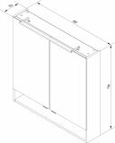 Fackelmann LED-Spiegelschrank  80 cm "Luna"...