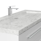 Badmöbel Waschplatz Marmor Carrara White "YAMO 130" weiß Hochglanz