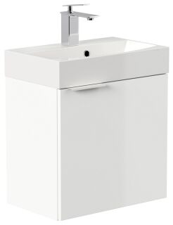 Gäste WC Raumspar-Waschplatz "Cubi 50 cm" weiß Hochglanz