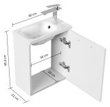 Gäste WC Raumspar-Waschplatz "Pieni 40 cm" Eiche Gold