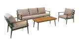 Lesli Living Lounge-Set "Riga" Olivgrün/Beige/Teak