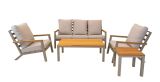 Lesli Living Lounge-Set "Donnan" matt-taupe/beige/Bambus