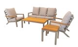 Lesli Living Lounge-Set "Donnan" matt-taupe/beige/Bambus