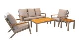 Lesli Living Lounge-Set "Donnan" matt-taupe/beige/Bambus