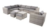 Lesli Living Lounge-Tisch mit Hocker "Perugia" grau meliert