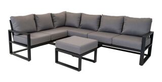 Lesli Living Dining-Eck-Lounge-Set "Tormenta Negro" 285x205cm