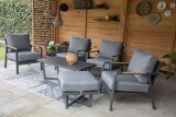 Lesli Living Loungesessel "Mai Tai" anthrazit/grau/Teak